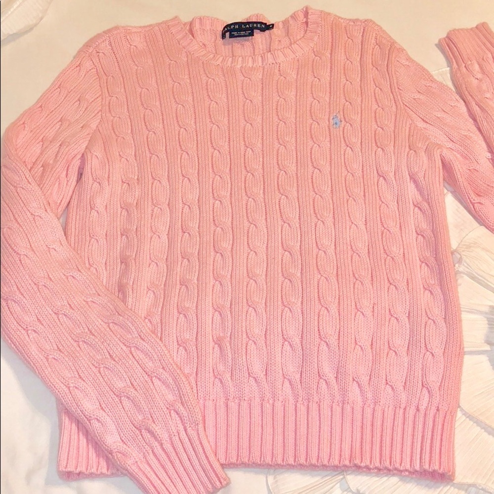Ralph Lauren Pink Cable Knit Sweater